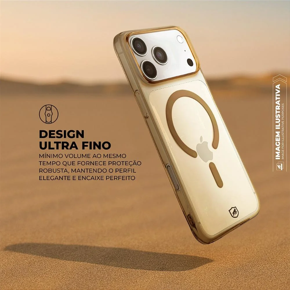 Imagem 5 de 5 do produto Capa Case Capinha Para Iphone 17 Pro Max - Crystal Slim Magsafe - Não Amarela - Desert - Gshield