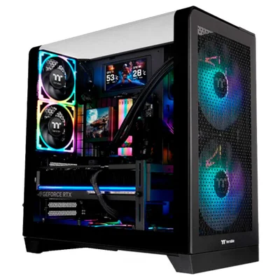 Gabinete Thermaltake View 390 Air Mid Tower Black 1* Curvedtempglass/2*ct140 ARGB - Ca-11f-00m1wn-00