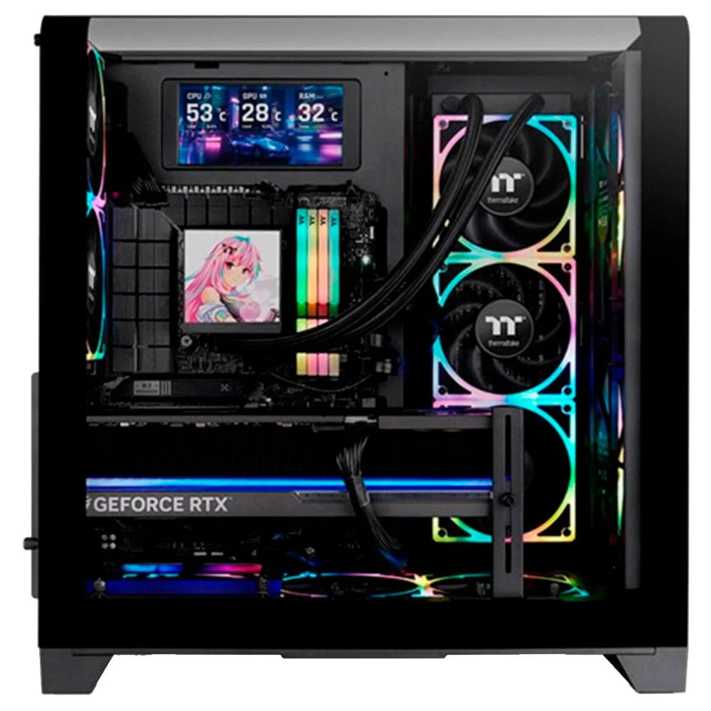 Imagem 2 de 5 do produto Gabinete Thermaltake View 390 Air Mid Tower Black 1* Curvedtempglass/2*ct140 ARGB - Ca-11f-00m1wn-00