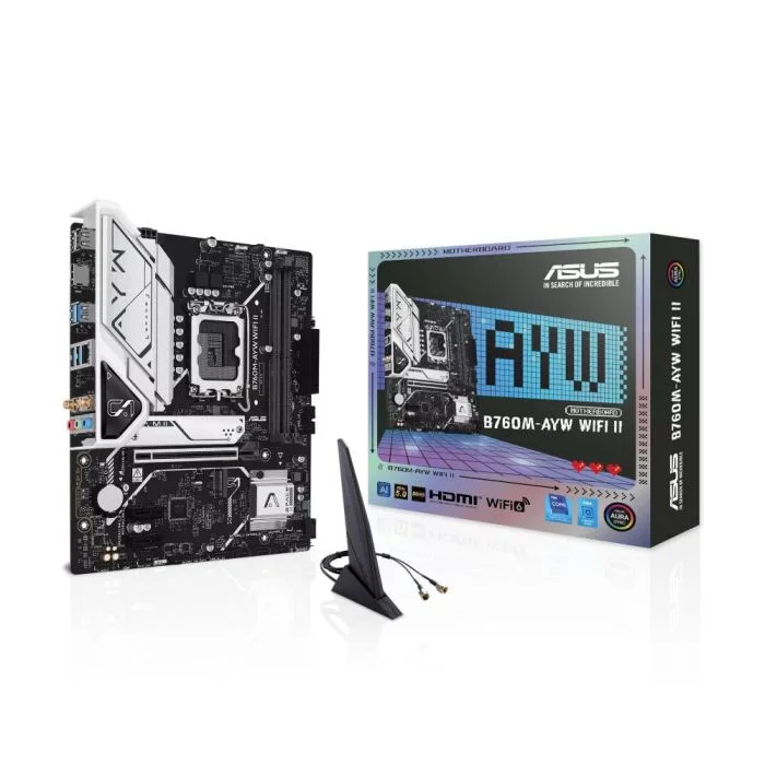 Placa Mãe Asus B760m-ayw Wifi Ii LGA 1700 2xDDR5 Chipset Intel B760 Matx