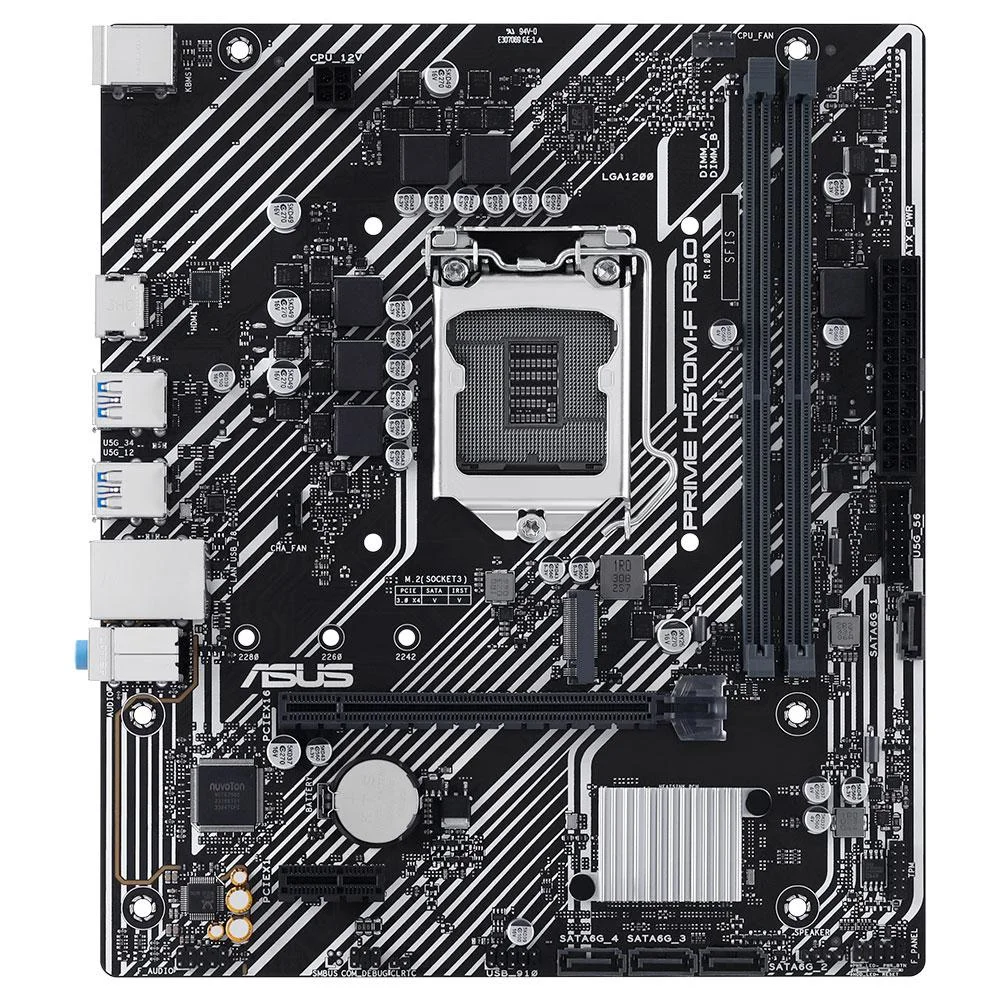 Placa-mãe Asus Prime H510m-f, 64 Gb, Soquete LGA 1200, Matx, Ddr4