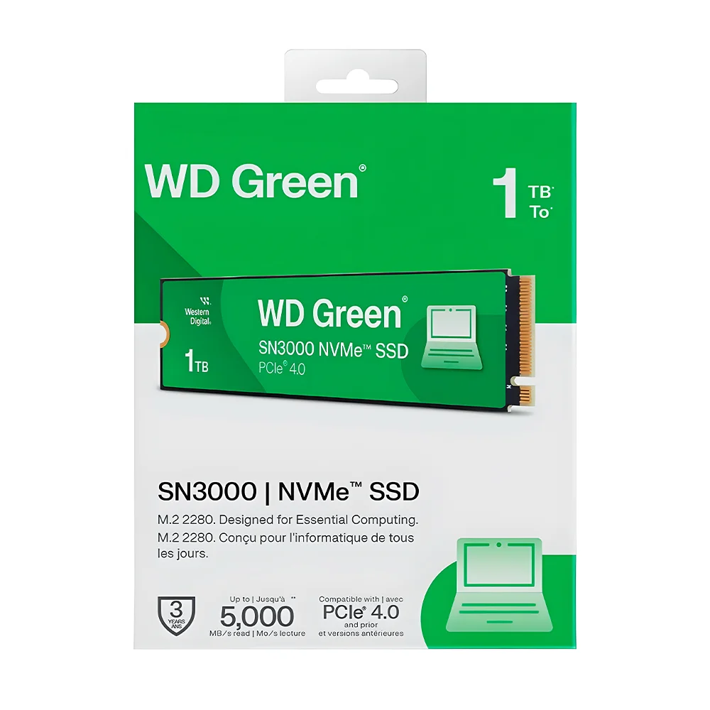 Imagem 5 de 5 do produto SSD M.2 2280 Wd Green Sn3000 1TB Nvme - Wds100t4g0e