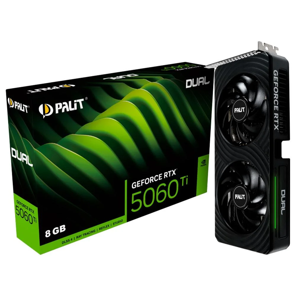 Placa De Video Palit Geforce RTX 5060 Ti Dual 8GB Gddr7 128bits Ne7506t019p1-gb2062d