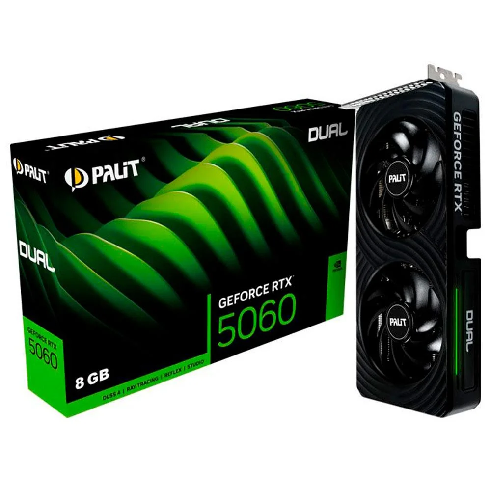 Placa De Video Palit Geforce RTX 5060 Dual 8GB Gddr7 128bits Ne75060019p1-gb2063d