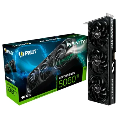 Placa De Video Palit Geforce RTX 5060 Ti Infinity 3 16gb Gddr7 128bits Ne7506t019t1-gb2061s