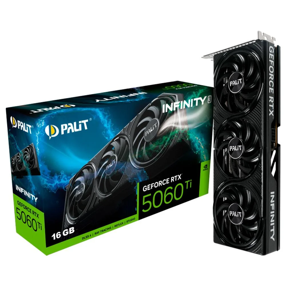 Placa De Video Palit Geforce RTX 5060 Ti Infinity 3 16gb Gddr7 128bits Ne7506t019t1-gb2061s