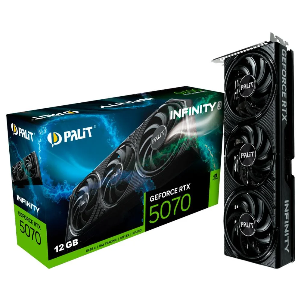Placa De Video Palit Geforce RTX 5070 Infinity 3 12gb Gddr7 192bits Ne75070019k9-gb2050s