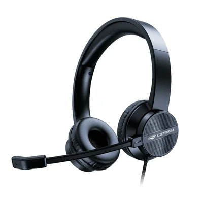 Fone C3tech, Com Microfone, Headset, Cabo 1,8m Usb - Ph-380bk