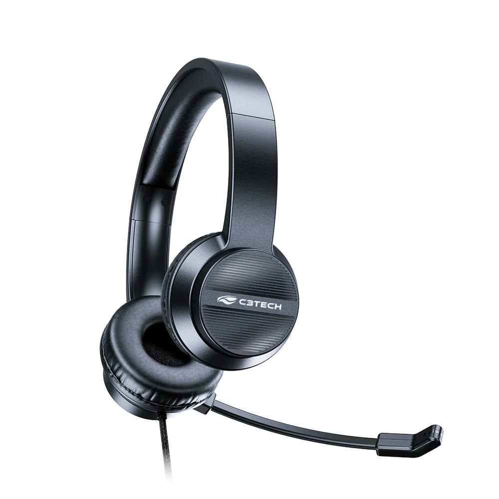 Imagem 3 de 5 do produto Fone C3tech, Com Microfone, Headset, Cabo 1,8m Usb - Ph-380bk