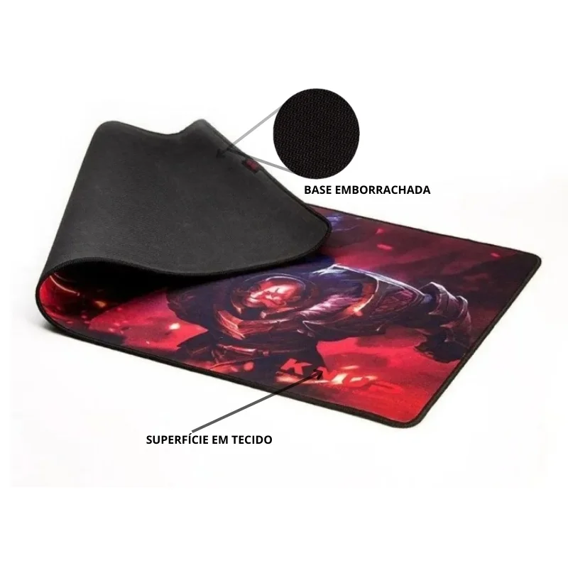 Imagem 5 de 5 do produto Mouse Pad Gamer 80x40cm Tecido E Borracha Antiderrapante Est - Preto - Mp-3