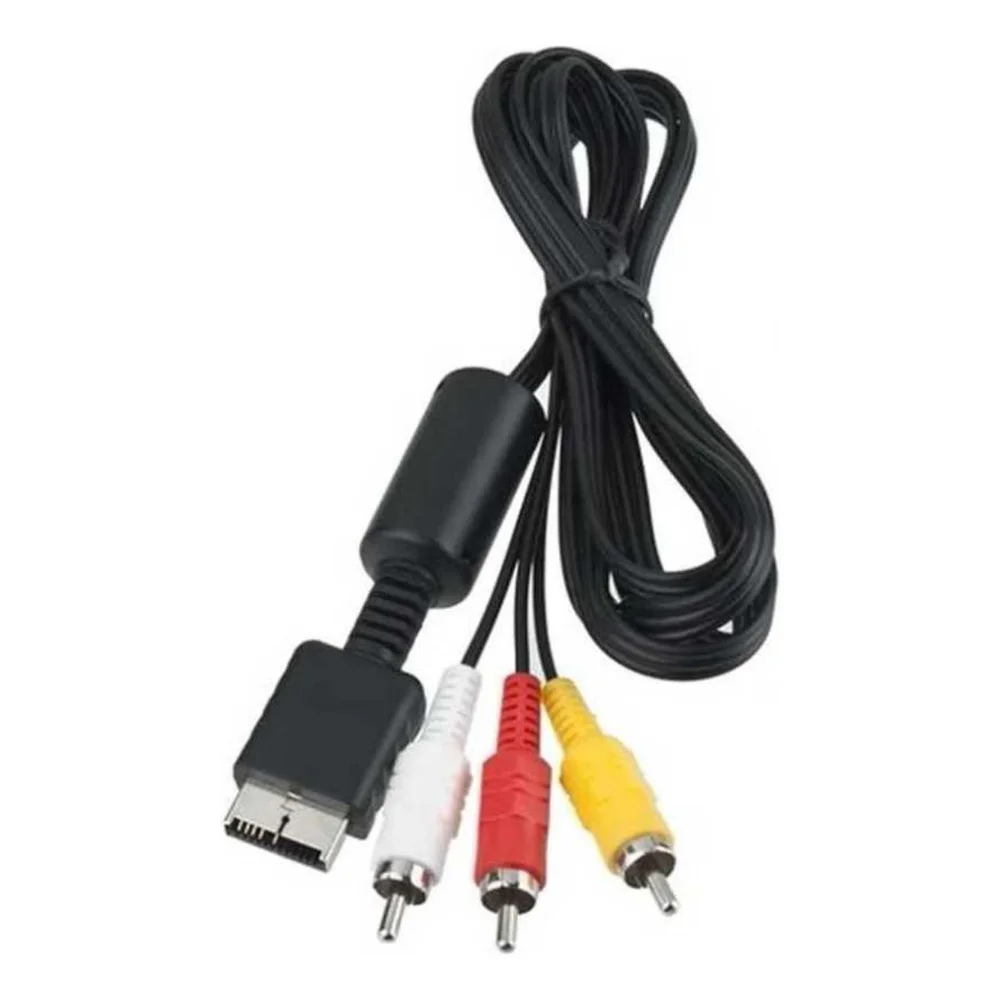 Imagem 3 de 5 do produto Cabo Av Áudio E Vídeo Rca Para Playstation 1 2 3 - Plug & Play Ps1 Ps2 Ps3