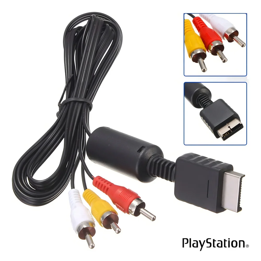 Imagem 5 de 5 do produto Cabo Av Áudio E Vídeo Rca Para Playstation 1 2 3 - Plug & Play Ps1 Ps2 Ps3