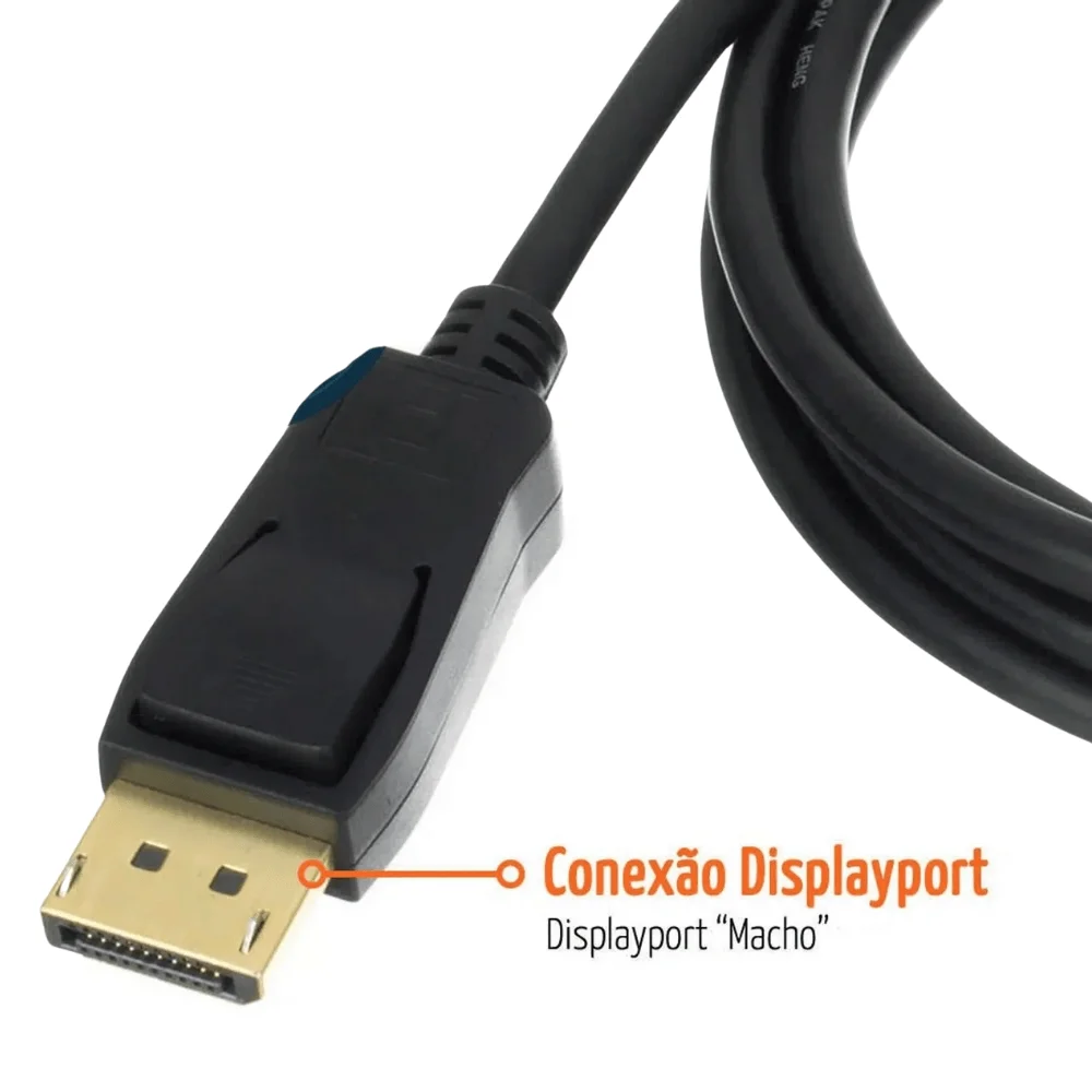 Imagem 2 de 4 do produto Cabo Conversor Displayport Para HDMI Hdtv Cabo 1.8m 1080p