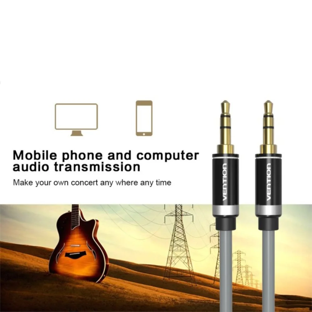 Imagem 4 de 4 do produto Cabo Auxiliar P2 Audio Caixa Som Celular Carro 50cm Vention