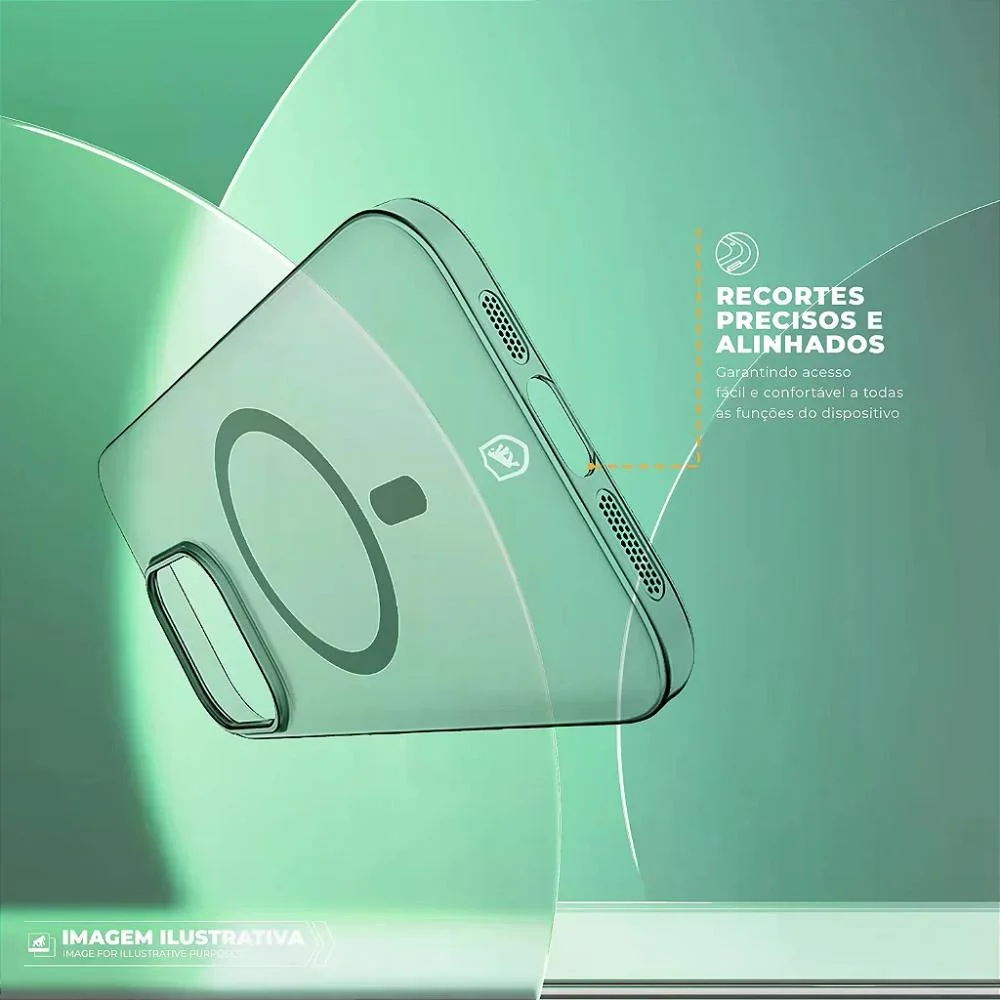 Imagem 3 de 5 do produto Capa Para Iphone 16 - Crystal Slim Magsafe - Não Amarela - Titanium - Gshield