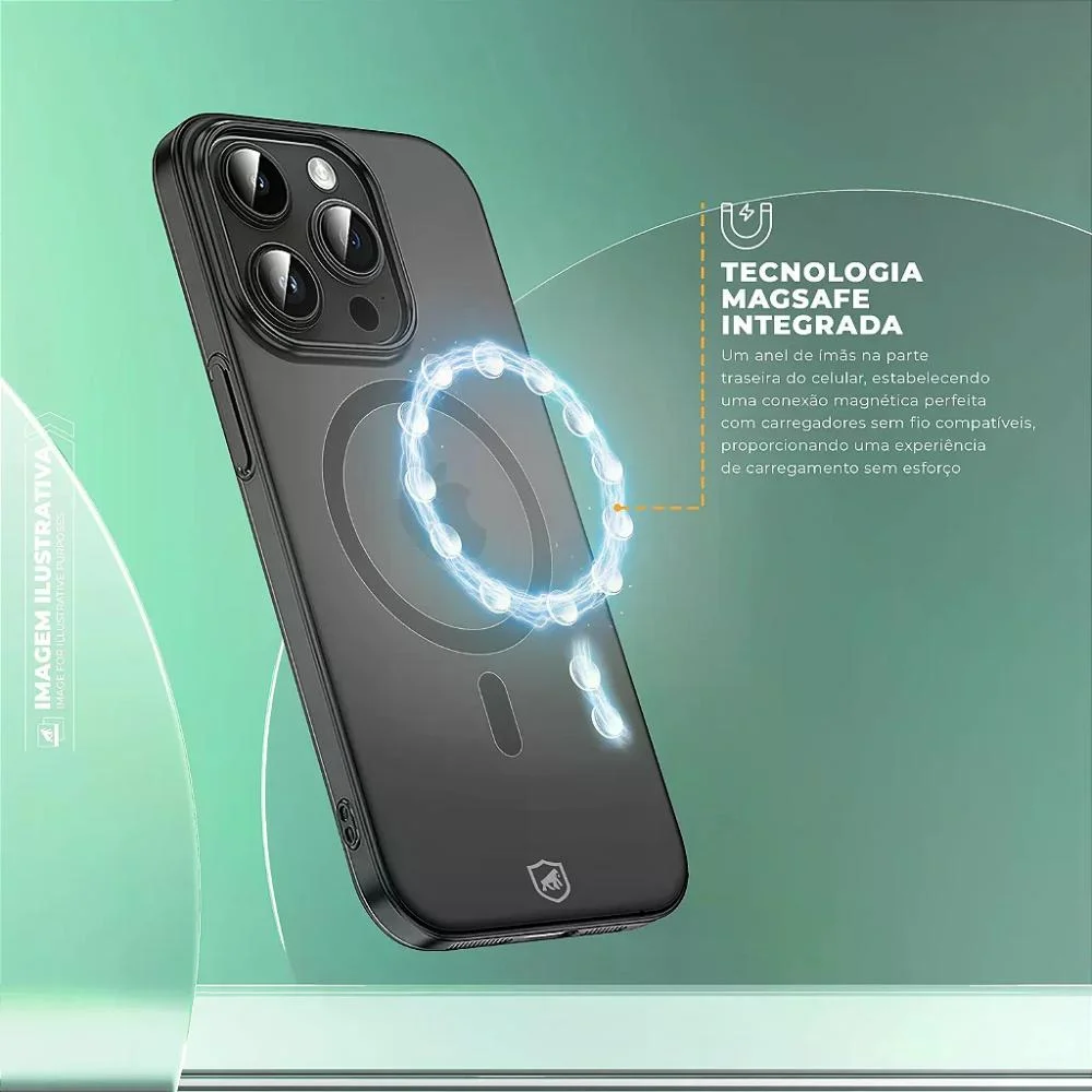 Imagem 5 de 5 do produto Capa Para Iphone 16 - Crystal Slim Magsafe - Não Amarela - Titanium - Gshield