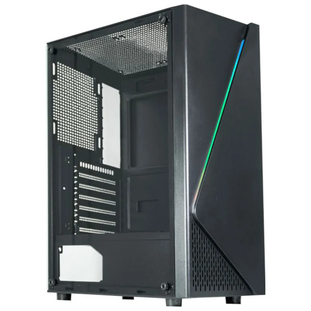 Gabinete Gamer K-mex Demon Cg-11c5, Fita LED RGB Frontal, Lateral Em Vidro Temperado, Usb 3.0, Psu Cover, Atx - Cg11c5rh0010b0x