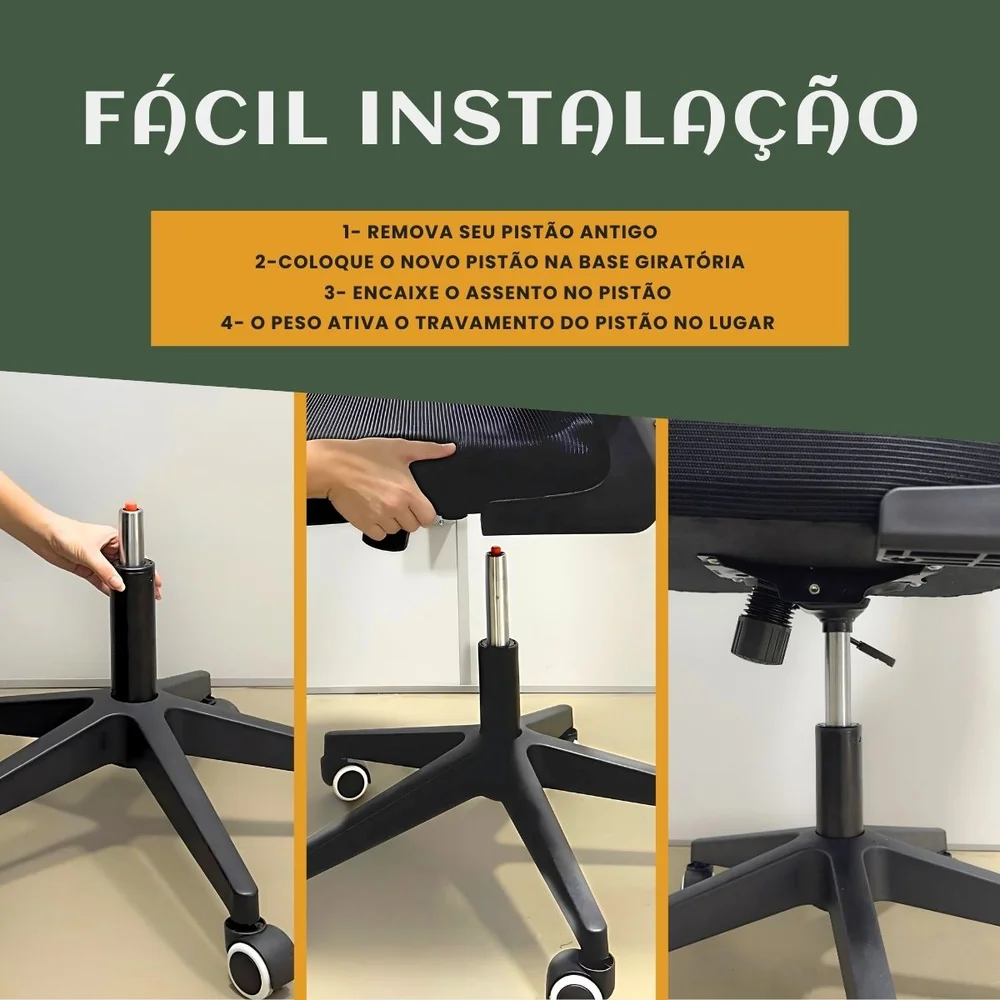 Imagem 5 de 5 do produto Pistão A Gás Classe 3 Universal Cadeira Escritorio Gamer Secretaria