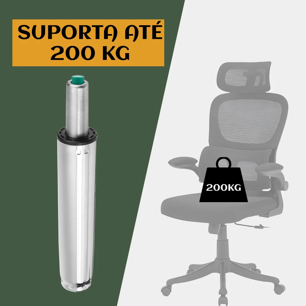 Imagem 2 de 5 do produto Pistão Gás Universal Cromado Classe 4 200kg 120mm P/ Cadeira