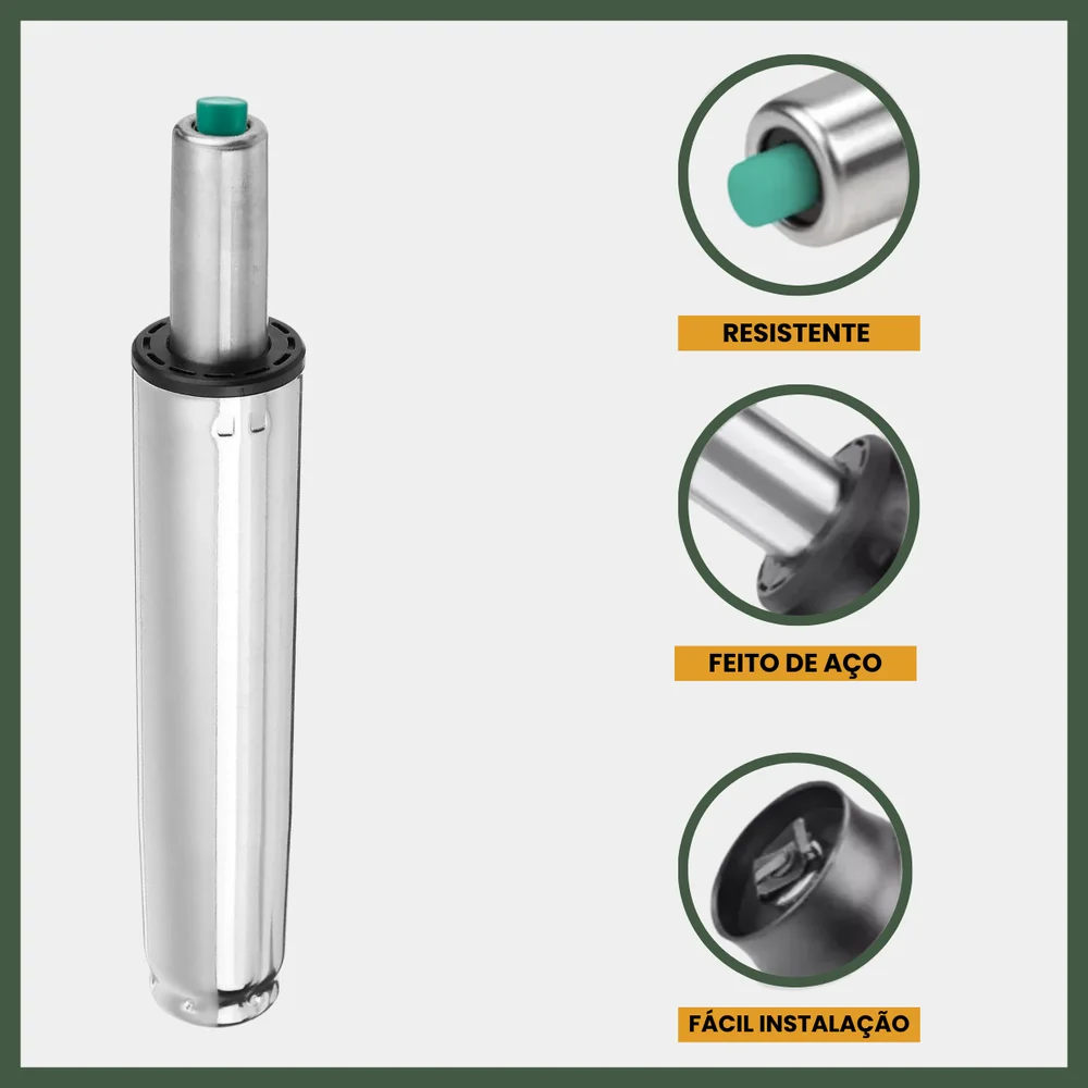 Imagem 3 de 5 do produto Pistão Gás Universal Cromado Classe 4 200kg 120mm P/ Cadeira