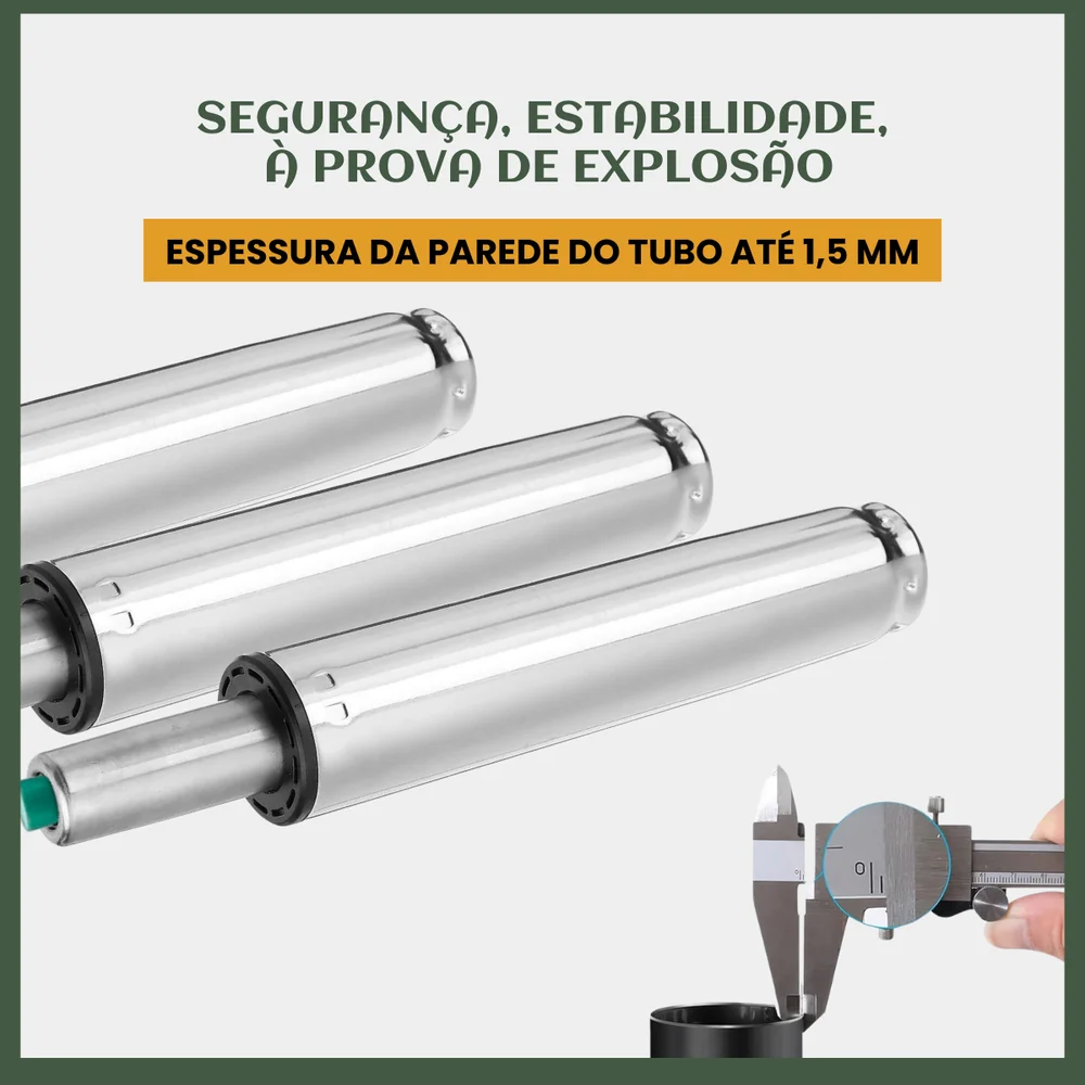Imagem 4 de 5 do produto Pistão Gás Universal Cromado Classe 4 200kg 120mm P/ Cadeira