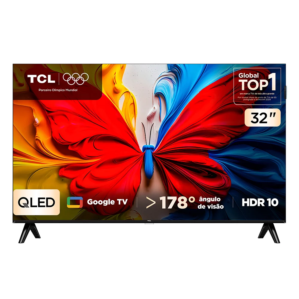 Smart TV TCL 32 Polegadas FHD QLED S5K WiFi Bluetooth Google TV 2 HDMI HDR10 Dolby Audio 32S5K Smart TV TCL 32 Polegadas FHD QLED S5K WiFi Bluetooth Google TV 2 HDMI HDR10 Dolby Audio 32S5K