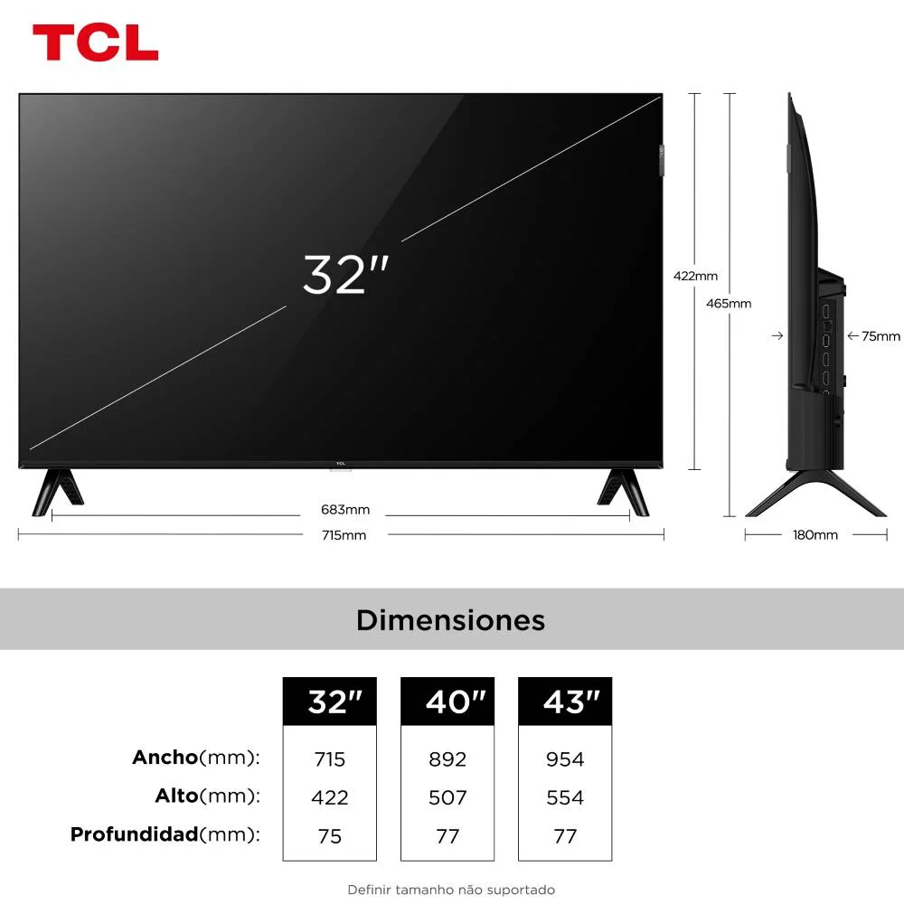 Smart TV TCL 32 Polegadas FHD QLED S5K WiFi Bluetooth Google TV 2 HDMI HDR10 Dolby Audio 32S5K Smart TV TCL 32 Polegadas FHD QLED S5K WiFi Bluetooth Google TV 2 HDMI HDR10 Dolby Audio 32S5K