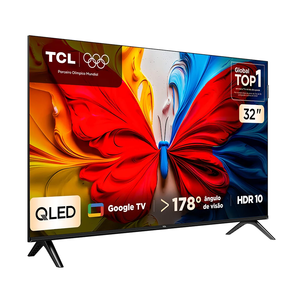 Smart TV TCL 32 Polegadas FHD QLED S5K WiFi Bluetooth Google TV 2 HDMI HDR10 Dolby Audio 32S5K Smart TV TCL 32 Polegadas FHD QLED S5K WiFi Bluetooth Google TV 2 HDMI HDR10 Dolby Audio 32S5K