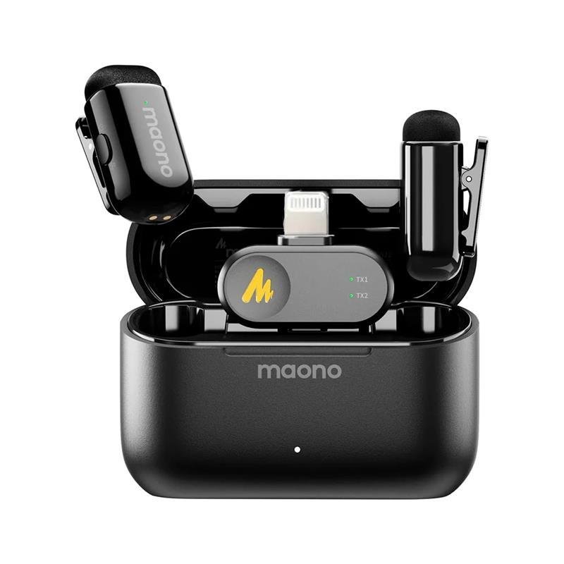 Microfone De Lapela Sem Fio Maono Wave T1 Mini Wm622 Lightning Preto