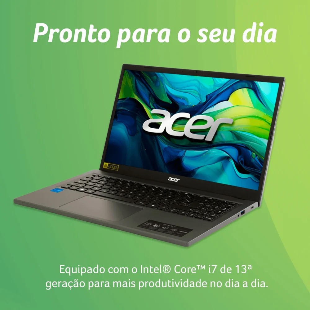 Imagem 2 de 5 do produto Notebook Acer Aspire Go 15 Ag15-71pt-72el Intel® Core™ i7-13620h 16gb Ram 512gb SSD De 13ªg  15.6” Touchscreen - NX.JGCAL.002