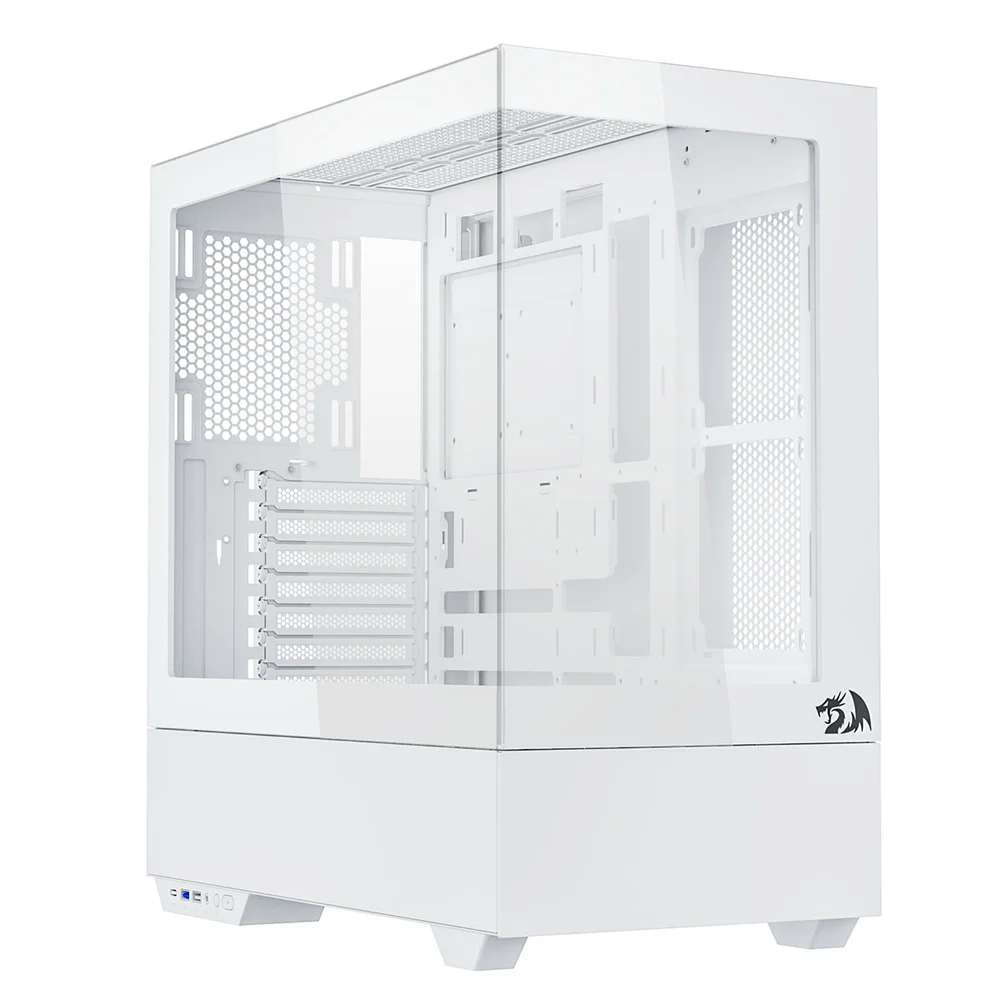 Gabinete Gamer Mid Tower Sem Fonte Ca-607w Reflect Flow Pro Preto Redragon