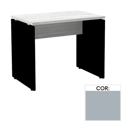 Mesa Escritório Pe25 Cinza Com Base Cinza