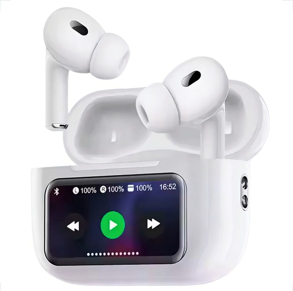 Fone De Ouvido Bluetooth Tws Com Display Touch LED Basike Branco