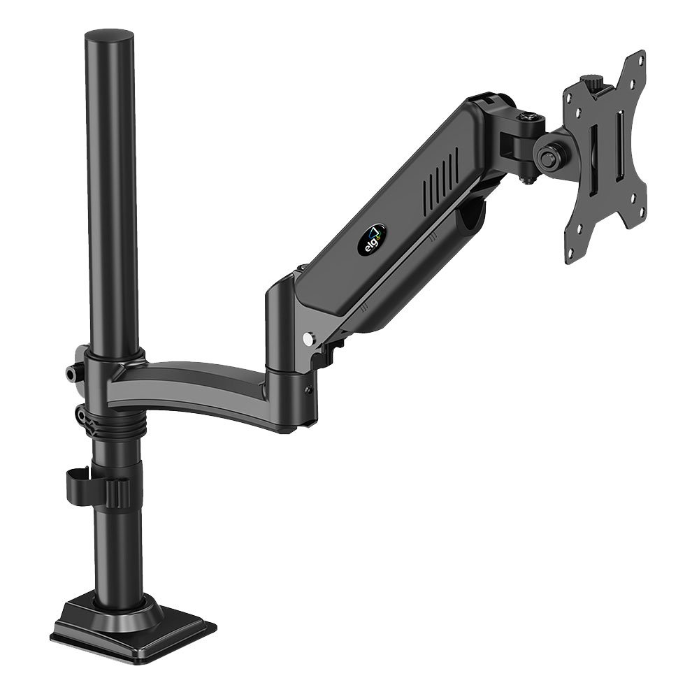 Suporte Ergonômico Articulado de Mesa, Monitor 17" a 35", Pistão a Gás, Giro 360°, Suporta Até 9kg, Preto, FH80L, ELG