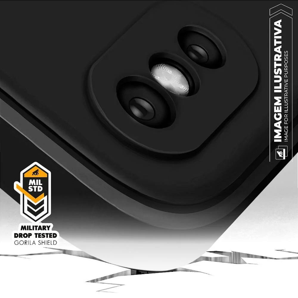 Imagem 2 de 5 do produto Capa Para Xiaomi Redmi 15 - Silicon Veloz - Preta - Gshield