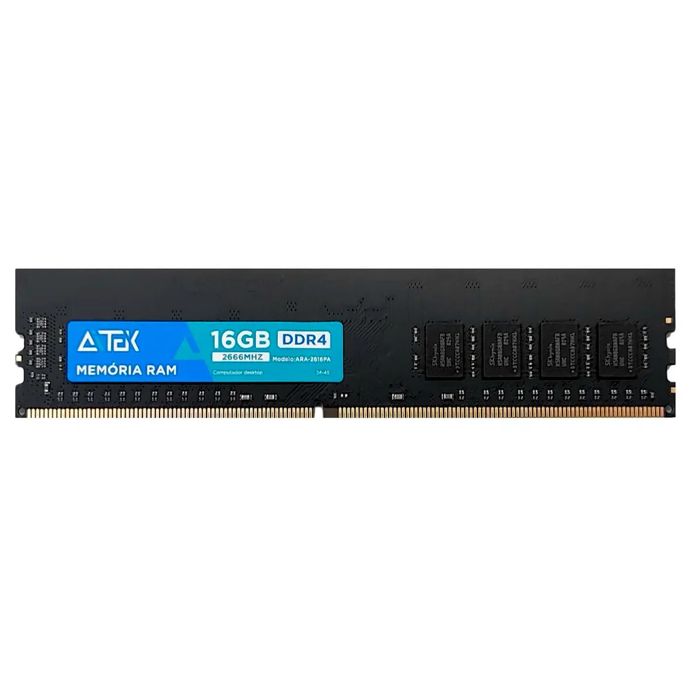 Memória Aitek Ddr4 16gb, 2666mhz, PC4-21300, 1.2v, 288-pin Udimm - Ara-2616pa