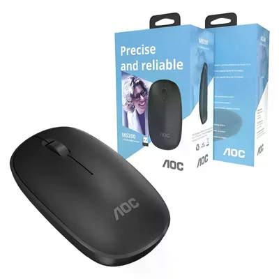 Mouse Óptico Sem Fio Wireless 2.4 Ghz 1600 Dpi - Preto - Aoc