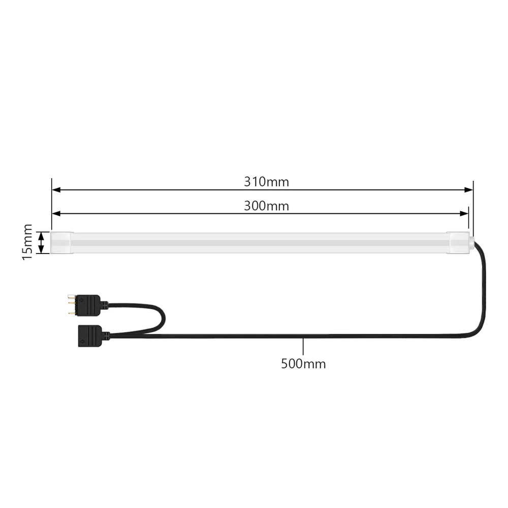 Imagem 2 de 5 do produto Barra de Led Coolmoon, Decoração Gabinete Gamer, Silicone Flexível de Iluminação, 300mm, ARGB 5v 3 Pinos, Modelo F300