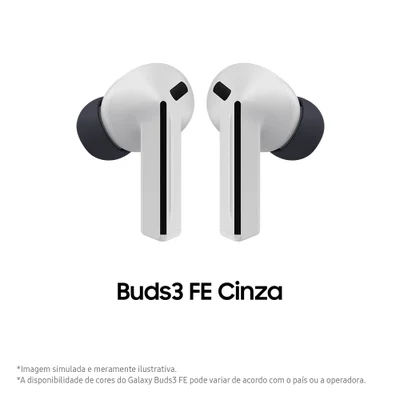 Samsung Galaxy Buds3 Fe, Fone De Ouvido Sem Fio, Cancelamento Ativo De Ruído, Galaxy Ai Cinza