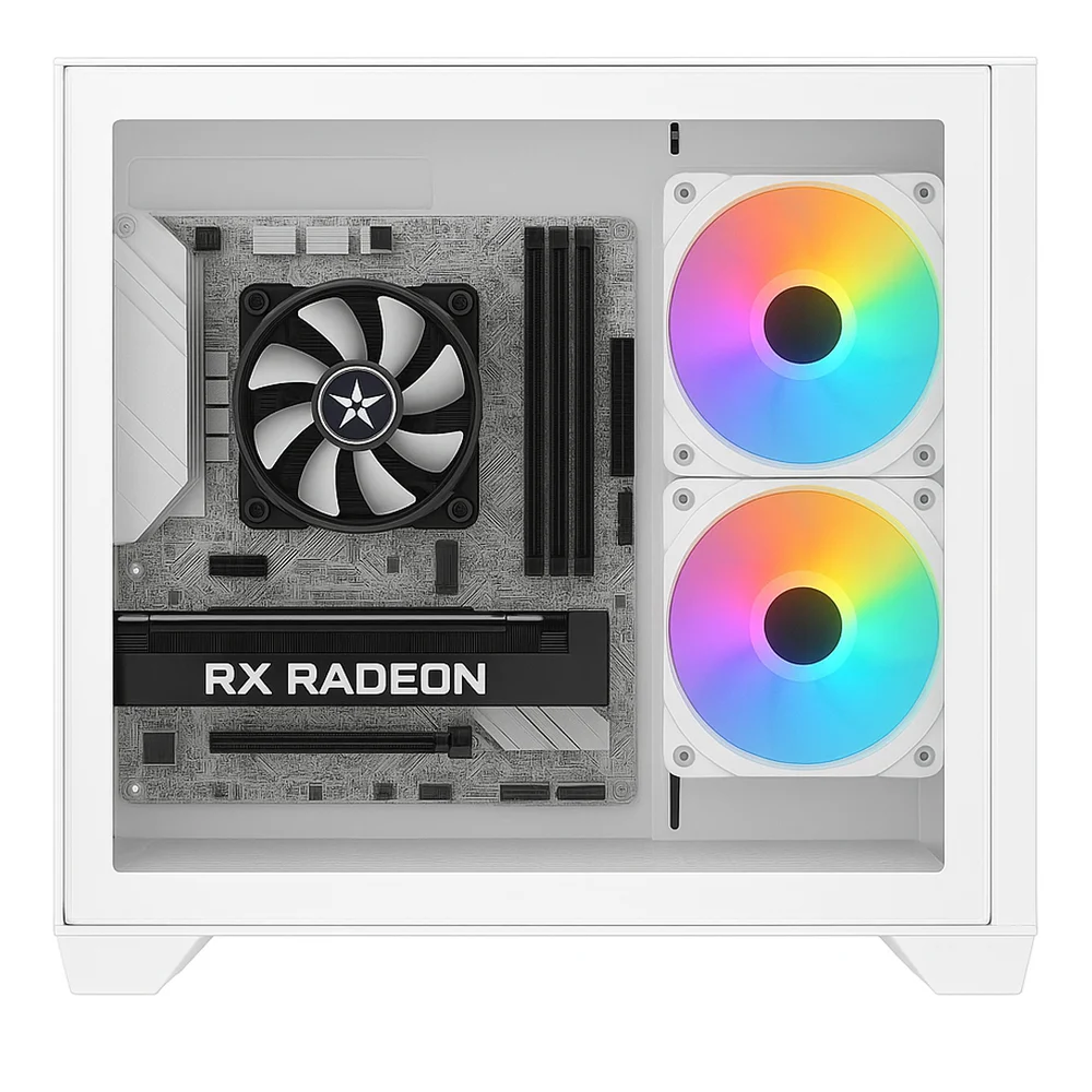 PC Gamer Completo Bluepc Frag, Amd Ryzen 5 5500, Radeon Rx 6600 8GB, B450, 16gb Ddr4, SSD 512gb Nvme, Monitor 23" 75hz, Kit Gamer - Pgbp-fra231