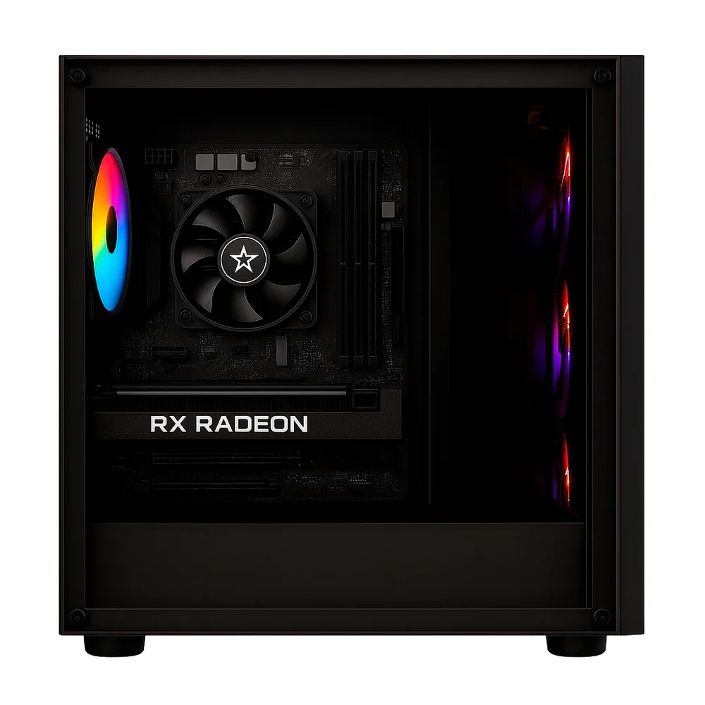 PC Gamer Completo Bluepc Frag, Amd Ryzen 5 5500, Radeon Rx 6600 8GB, B450, 16gb Ddr4, SSD 512gb Nvme, Monitor 23" 75hz, Kit Gamer - Pgbp-fra244