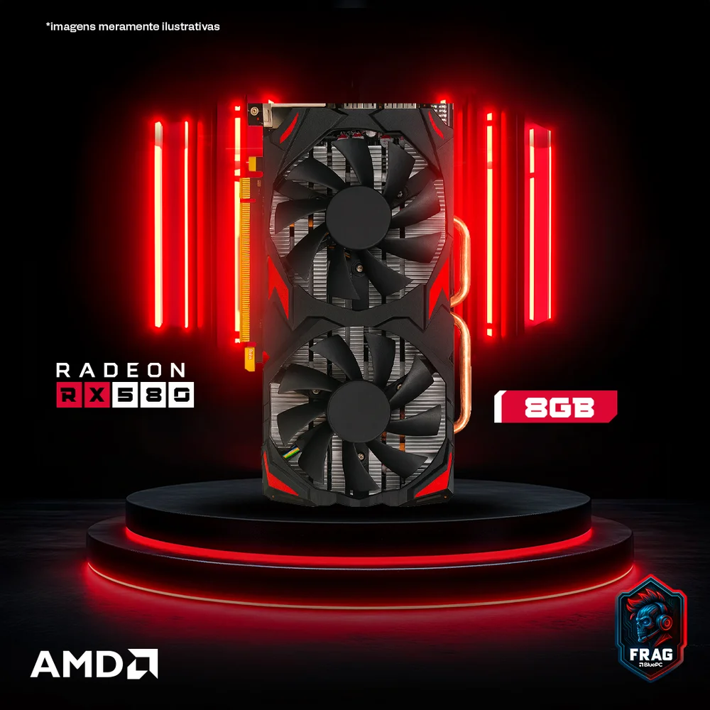 PC Gamer Completo Bluepc Frag, Amd Ryzen 5 5500, Radeon Rx 580 8GB, B450, 16gb Ddr4, SSD 512gb Nvme, Monitor 23" 75hz, Kit Gamer - Pgbp-fra153 - view 4