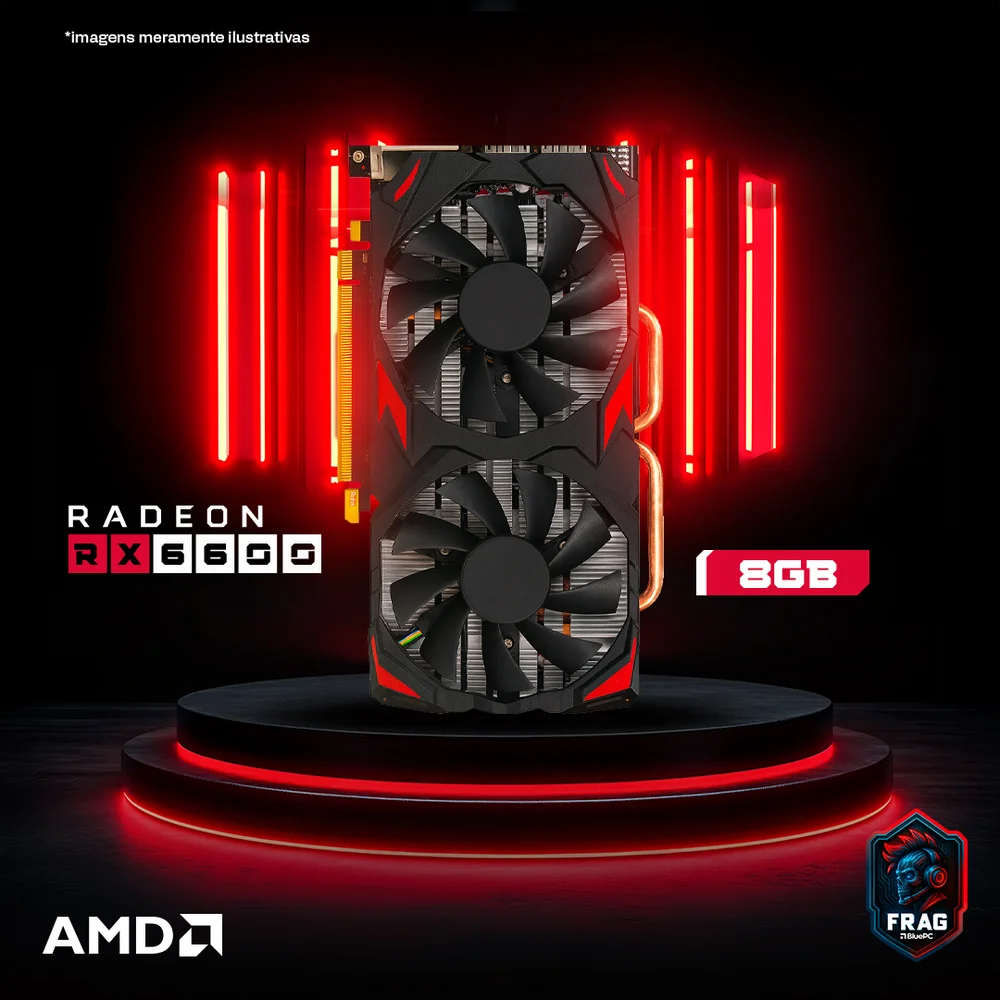 PC Gamer Bluepc Frag, Amd Ryzen 5 5500, Radeon Rx 6600 8GB, B450, 16gb Ddr4, SSD 512gb Nvme - Pgbp-fra179