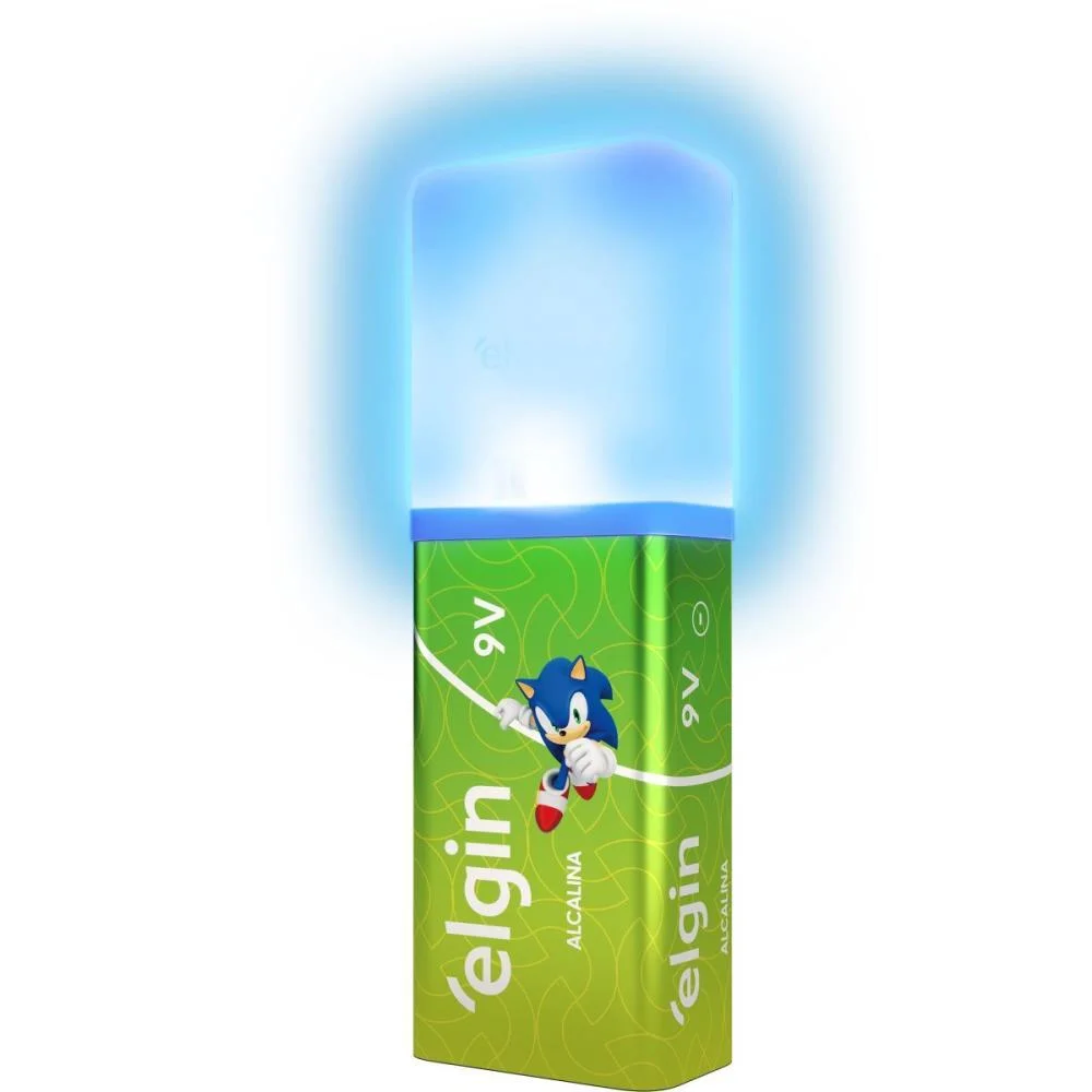 Imagem 4 de 5 do produto Pilha Bateria 9v C/lanterna LED Luz Azul