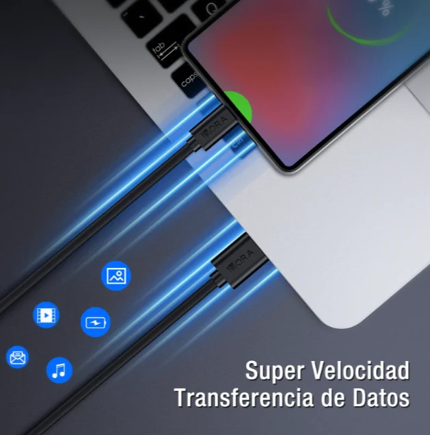 Imagem 5 de 5 do produto Cabo Tipo C 2 Metros Carregamento Rápido E Transferência De Dados 1 Hora
