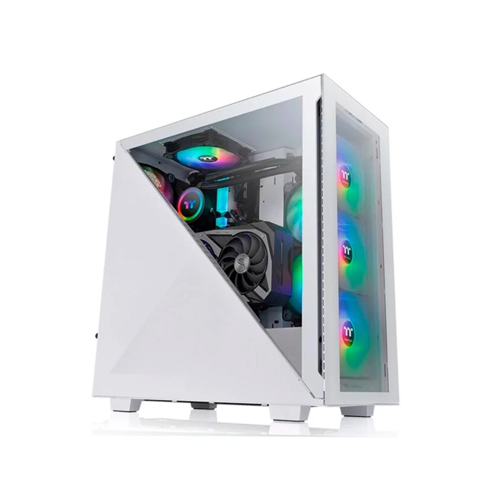 Gabinete Thermaltake Divider 300 Tg Mid Tower Com 3 Fans ARGB Ca-1s2-00m6wn-01 Branco