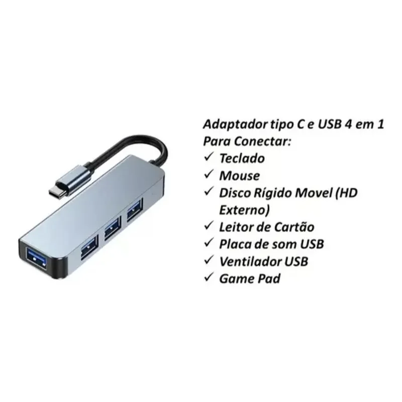 Imagem 3 de 5 do produto Hub Usb 3.0 Com 4 Portas Super Velocidade Fy-735
