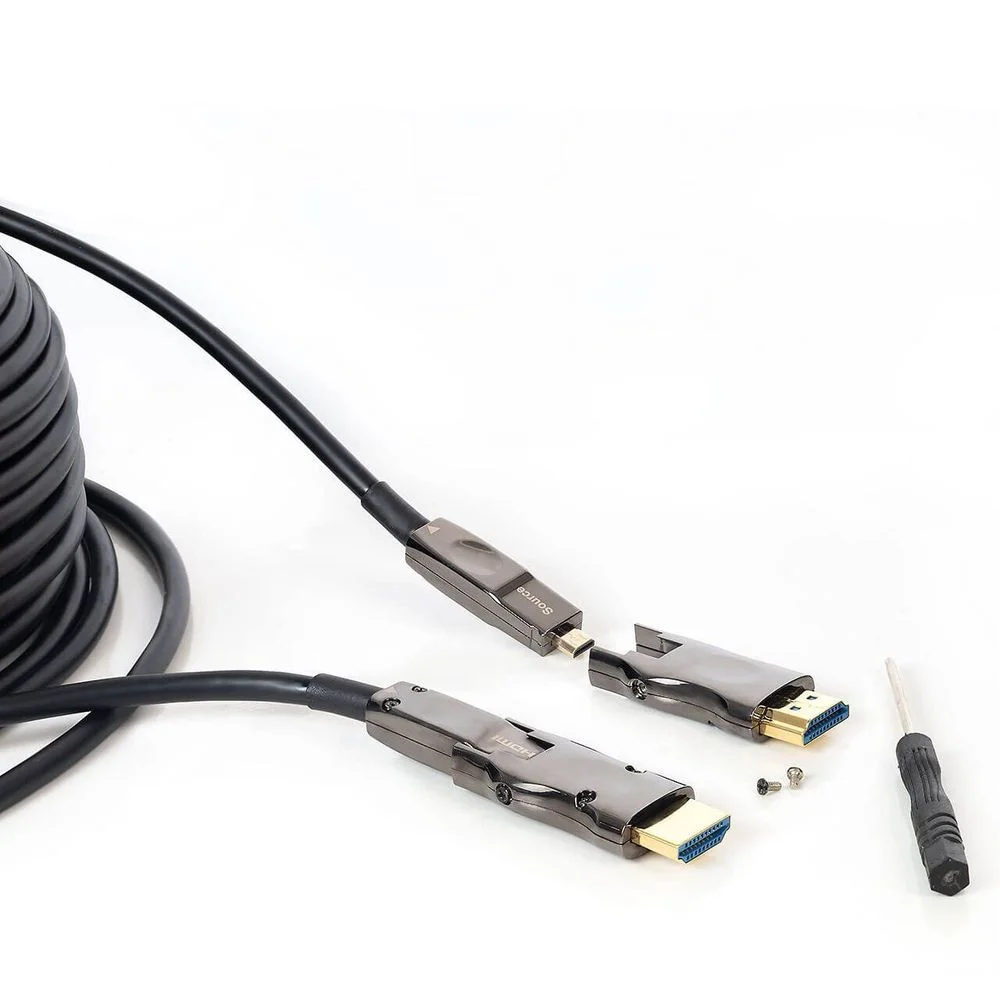 Imagem 3 de 3 do produto Cabo 2 Em 1 HDMI 2.0, 4k, Fibra Óptica - Ponta Desmontável 100 Mt 100 Mt