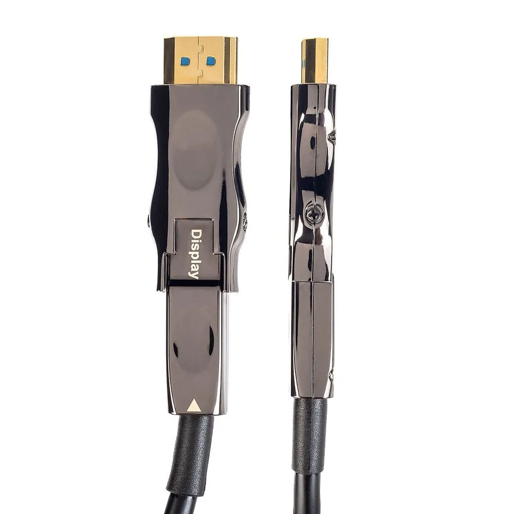 Imagem 2 de 3 do produto Cabo 2 Em 1 HDMI 2.0, 4k, Fibra Óptica - Ponta Desmontável 70 Mt 70 Mt