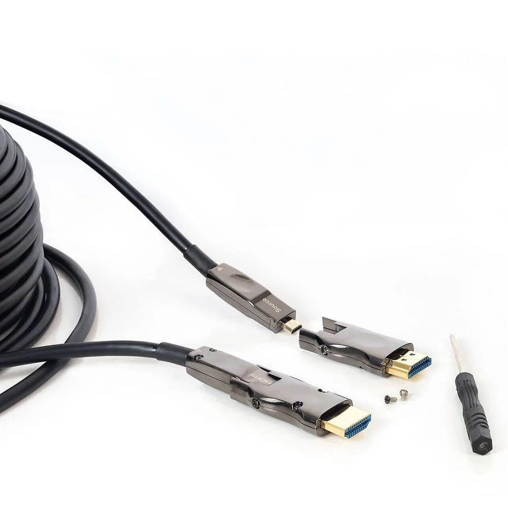 Imagem 3 de 3 do produto Cabo 2 Em 1 HDMI 2.0, 4k, Fibra Óptica - Ponta Desmontável 80 Mt 80 Mt